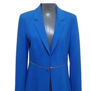 Blue zipper blazer